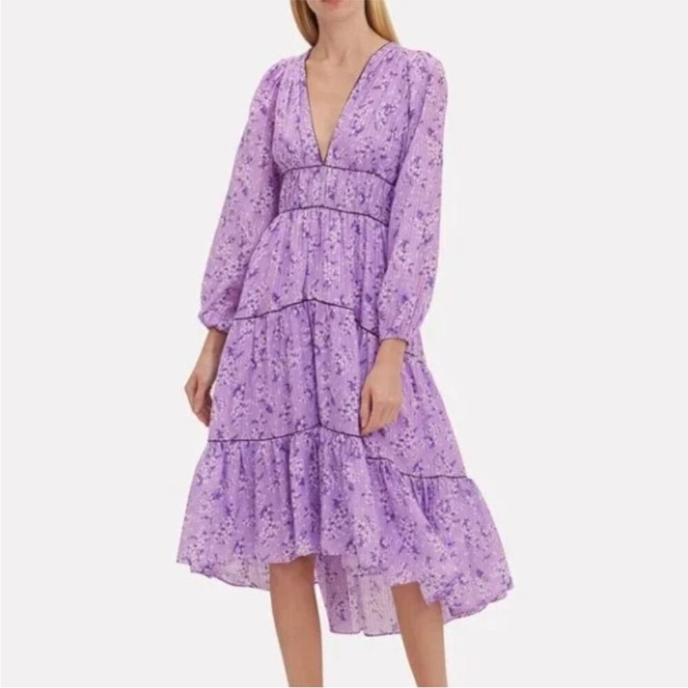 Ulla Johnson Joan Silk Lilac Cotton Floral Midi Dress Size 2 NWOT - Picture 7 of 13